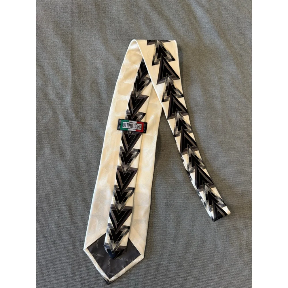 Ottimo Uomo art deco necktie cream/black